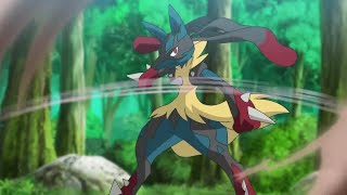 Ash's Lucario Mega Evolves to stop the Negative Energy