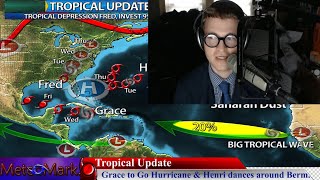 Tropical Storm Fred to Cause Heavy Rain, Grace to go Hurricane, Henri Dances Around B. Aug 16, 2021
