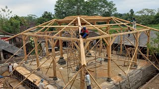 PEMASANGAN DUDUR RUMAH JOGLO DIPONDOK PESANTREN IBNU MAS