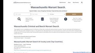 Massachusetts Warrant Search (Active / Outstanding Arrest, Bench, and Felony Search).