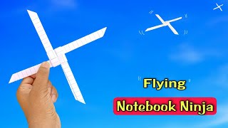 notebook boomrang ninja, flying paper ninja star, best returnable ninja, how to make ninja