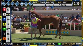 Woodstock Memory wins Race 2 at Del Mar 08/13/2017