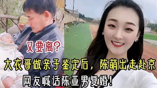 又要离？大衣哥做亲子鉴定后，陈萌出走赴京，网友喊话陈亚男复婚