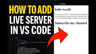 Show Chrome Browser Side By Side In Visual Studio Code 2025 | Auto Refresh Browser In Vs Code