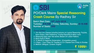 Radhey Ki Reasoning | Reasoning Crash Course For SBI PO Mains | Call 8750016167/8750088955