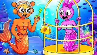 PINKIE Mermaid Stole OREN'S heart! But The Prison?!  - Funny Cartoon | Incredibox Sprunkie Animation