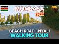 Mombasa’s Coastal Charm 🌞🌴🏖️ | 4K Walking Tour Along BEACH ROAD, NYALI 🇰🇪