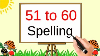 51 to 60 spelling in english | fifty one to Sixty number names | Number name 51 to 60  | toppo kids