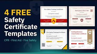 Free CPR, First Aid & Fire Safety Certificate Templates — No Signup