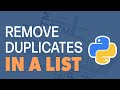 Python Tutorial | Remove Duplicate Items In A List While Maintaining The Items Order