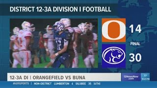 WEEK 5: Buna High School takes down ORWEEK 5: Buna High School takes down Orangefield 30 - 14 in the