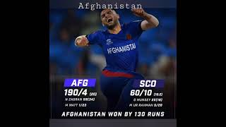 Afghanistan Vs Scotland Match highlights T20 world cup 2021, افغانستان اوسکاٹ لینڈ Afghan won130Runs
