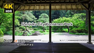 Shinjuku City Kansenen Park. Japanese garden. [4K HDR] [Sony a7C, FE20mmF1.8G] 新宿区立甘泉園公園 滝のある公園