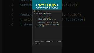 Write Your Name In Python Turtle #python #turtle #pythonlanguage