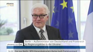 Regierungskrise in der Ukraine: Pressekonferenz Steinmeier und Ayrault am 22.02.2016