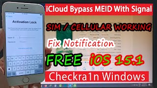 Nov 2021 iCloud Bypass Windows Checkra1n Jailbreak iOS 15.1 | iPhone 7 GSM iCloud Fix With Sim Net