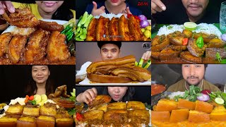 🔥EATING PORK BELLY WITH RICE| FOOD VIDEO| THE EATER|