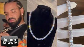 Drake Asked Alex Moss To Match His Earrings With This Crazy Diamond Necklace \u0026 Bracelet