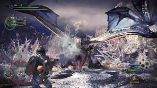 【MHW】丘の上の雪見桜 1分20秒 4PT ヘビィ（拡散弾） Part：レイギエナ