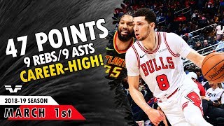 Zach LaVine Career-High 47 Points - 2019.03.01 - vs Hawks