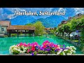 Walking in the rain in Interlaken, Switzerland 4K - Beautiful Swiss town