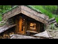 4 Spring Days: ALONE building an UNDERGROUND HOUSE in the Woods