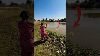 Village fisher girls catching big 5kg monster fish in village pond #bass #fishing #girlsfishingbass