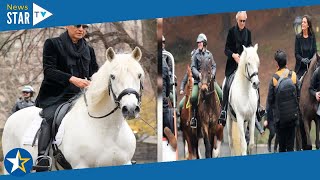 Blind singer Andrea Bocelli rides horse through Central Park