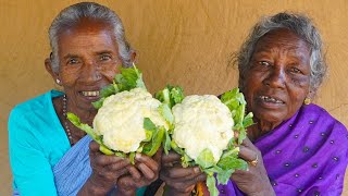 Tribe grandmothers cooking cauliflower for their lunch | fulgobi recipe by tribe grandmothers