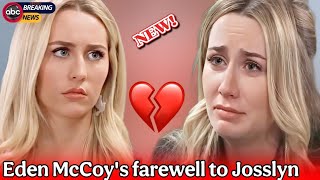 "SHOCKING Theory: Why Fans Believe Eden McCoy's Josslyn Is Leaving General Hospital!"