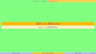 Miles to Kilometer | Java Programming | Program 30