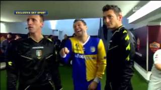 Totti e Cassano sotto il tunnel prima di Roma Parma