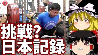 スクワット日本記録に挑戦する事になった件/パワーリフティング【ゆっくり実況】