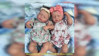 50CM Finished Reborn Baby Dolls LouLou Twins Girl Lifelike Silicone Vinyl Newborn 3D Skin Visib