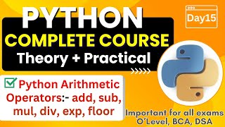 Python Arithmetic Operators | Python Complete Course for Beginners - Day15