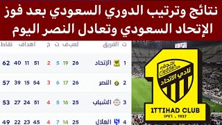 جدول ترتيب دوري روشن السعودي بعد فوز الإتحاد السعودي نتائج الدوري السعودي اليوم