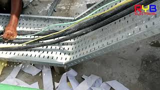 cable laying  and cable dressing in cable tray part 2