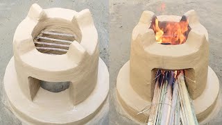 How to make Traditional Mud Stove । Desi Chulha Making । Kitchen Design Village Style #viral