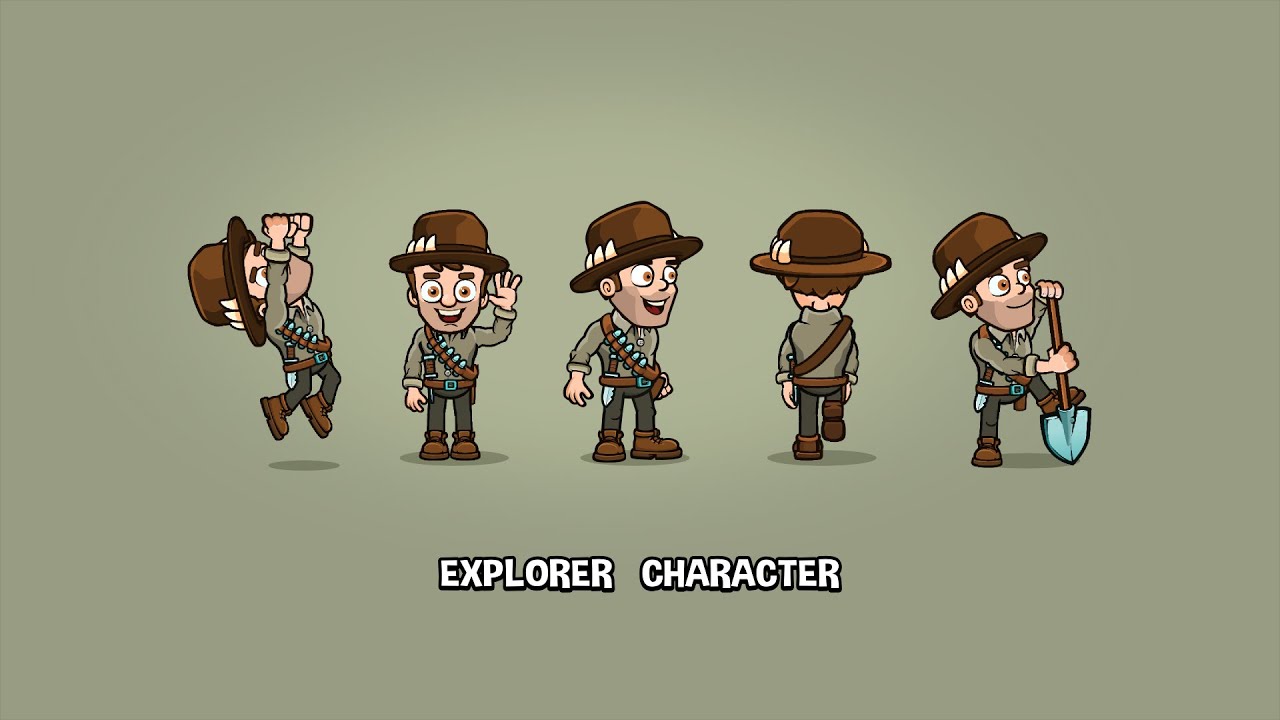 Animated Explorer Game Character Youtube