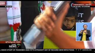 A march through the town of Thohoyandou calling for an end to Israel attacks on Palestine