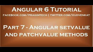 Angular setvalue and patchvalue methods