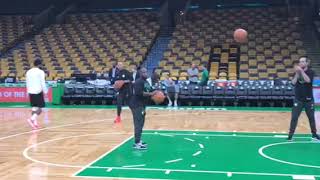 Celtics’ Kyrie Irving works on 3-point range prior to preseason opener