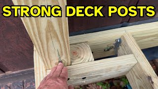 Installing a ROCK SOLID Deck Railing Post System - NO CONCRETE #deckrailingposts #deckrailing