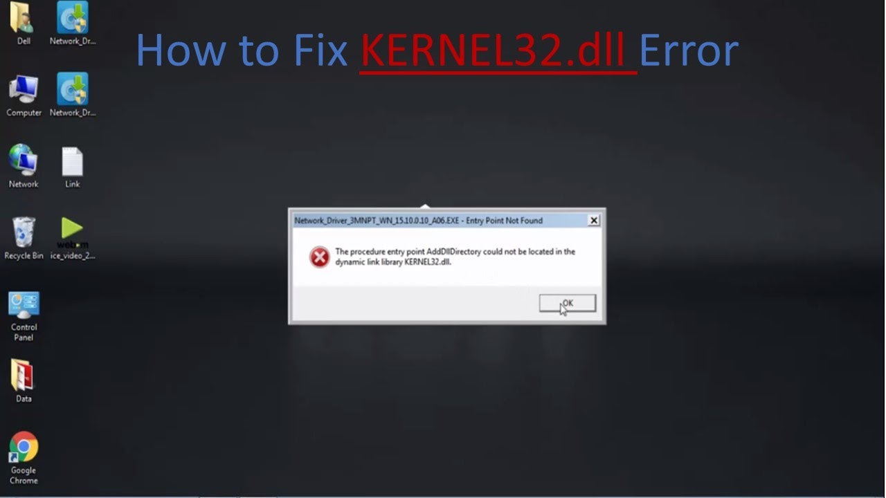 How To Fix Kernel32 Dll Error In Windows 7 - YouTube