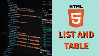 HTML5 list and table setup - Basic HTML5 Fast
