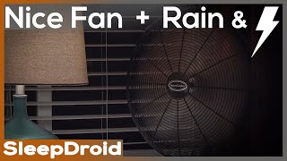 ► Fan and Rain Sounds for Sleeping with Thunder | 10 hours of Rain at Night and Fan Noise by Window