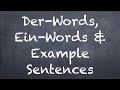 Der-Words, Ein-Words & Examples (Nominative, Accusative, & Dative) (2/6) - Deutsch lernen