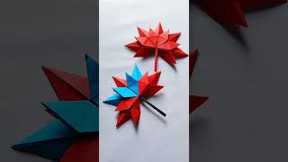 Maple Leaf Origami🍁 #shorts #youtubeshorts  #music #cover #snehascreativity327 #trending #papercraft