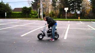 Riding my Custom Baja Doodle Bug Mini Bike 212 CC Predator Motor