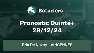 Pronostic PMU du Quinté du jour du 28/12/24: R1C4 - VINCENNES